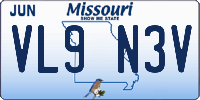 MO license plate VL9N3V