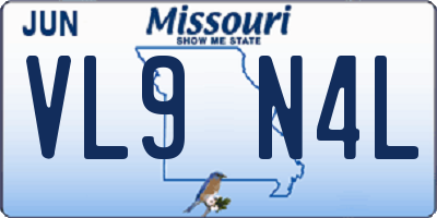 MO license plate VL9N4L