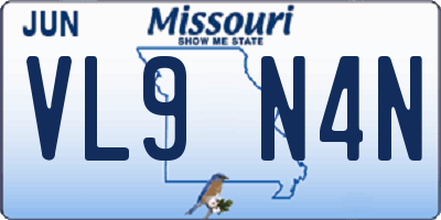 MO license plate VL9N4N
