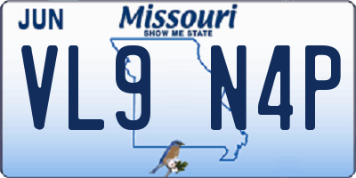 MO license plate VL9N4P