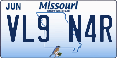 MO license plate VL9N4R