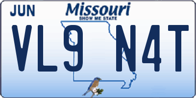 MO license plate VL9N4T