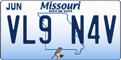 MO license plate VL9N4V