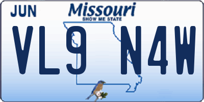 MO license plate VL9N4W