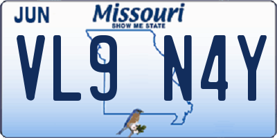 MO license plate VL9N4Y