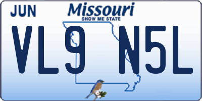 MO license plate VL9N5L