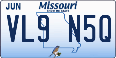 MO license plate VL9N5Q