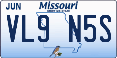 MO license plate VL9N5S