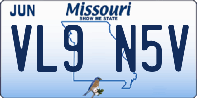 MO license plate VL9N5V