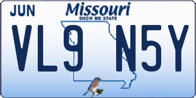 MO license plate VL9N5Y