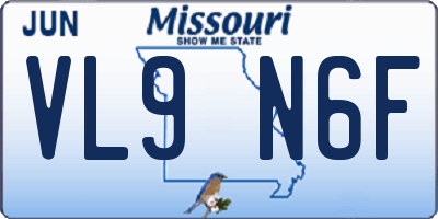 MO license plate VL9N6F