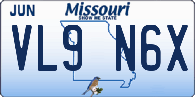 MO license plate VL9N6X