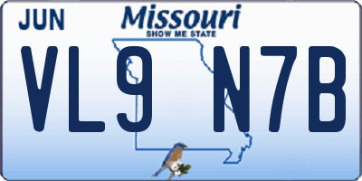 MO license plate VL9N7B