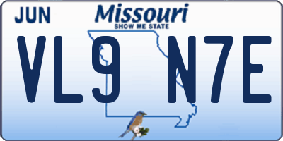 MO license plate VL9N7E