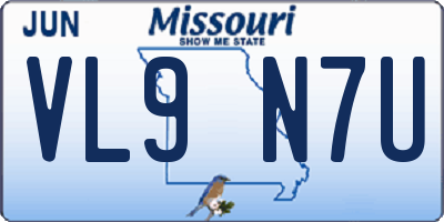 MO license plate VL9N7U