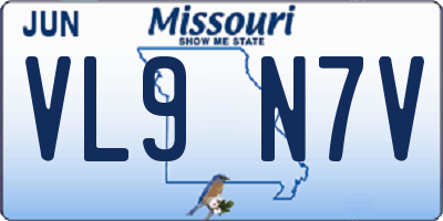 MO license plate VL9N7V