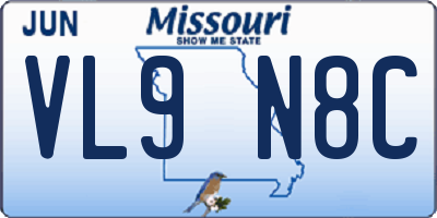 MO license plate VL9N8C