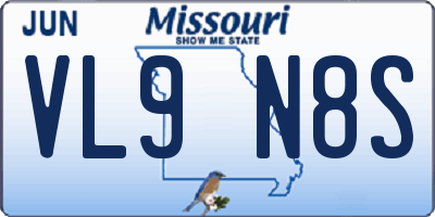 MO license plate VL9N8S