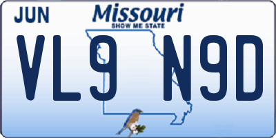 MO license plate VL9N9D