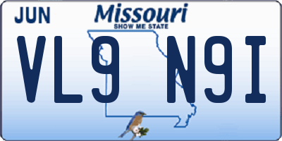 MO license plate VL9N9I