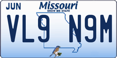 MO license plate VL9N9M