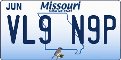 MO license plate VL9N9P