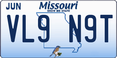 MO license plate VL9N9T