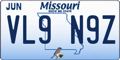 MO license plate VL9N9Z