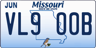 MO license plate VL9O0B