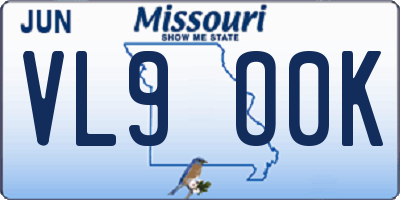 MO license plate VL9O0K