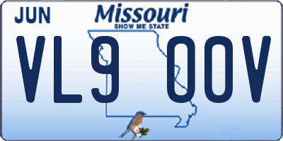MO license plate VL9O0V