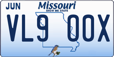 MO license plate VL9O0X