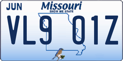 MO license plate VL9O1Z