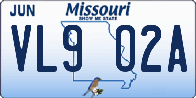 MO license plate VL9O2A