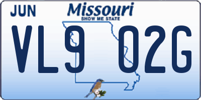 MO license plate VL9O2G