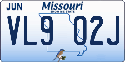 MO license plate VL9O2J