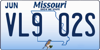 MO license plate VL9O2S