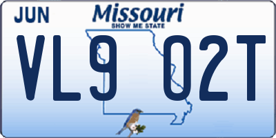 MO license plate VL9O2T