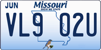 MO license plate VL9O2U