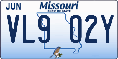 MO license plate VL9O2Y