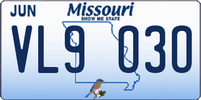MO license plate VL9O3O