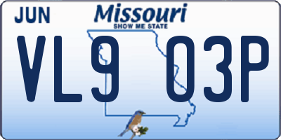 MO license plate VL9O3P