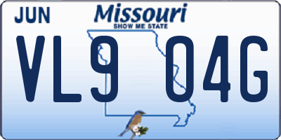 MO license plate VL9O4G