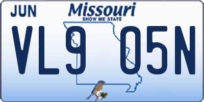 MO license plate VL9O5N