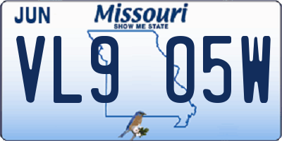 MO license plate VL9O5W