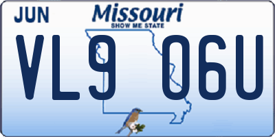 MO license plate VL9O6U