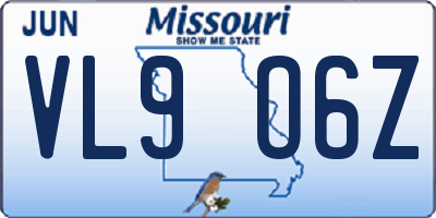 MO license plate VL9O6Z