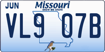 MO license plate VL9O7B