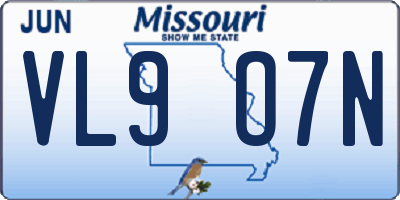 MO license plate VL9O7N