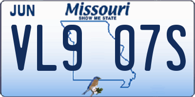 MO license plate VL9O7S